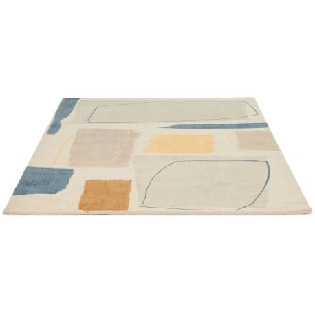 Tapis Laine Abstrait Rectangle Moderne Composition