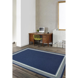 Tapis bleu plat intérieur et extérieur Bonner