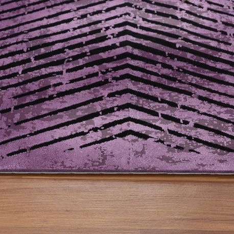 Tapis lavable en machine sur mesure rose aspect viscose