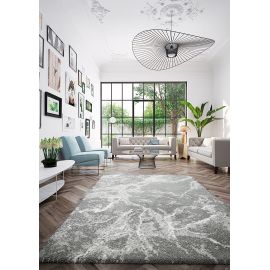 Tapis shaggy effet marbre design Lana