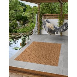 Tapis plat intérieur et extérieur effet jute graphique marron Ralf