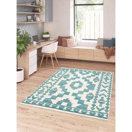 Tapis intérieur et extérieur bleu effet 3D ethnique Module