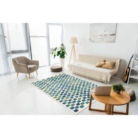 Tapis moderne intérieur et extérieur effet 3D vert Fez