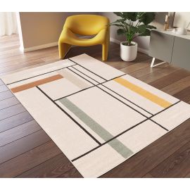 Tapis design rectangle à courtes mèches crème Tilo