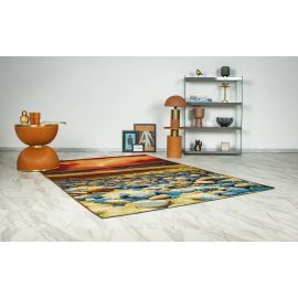 Tapis plat extérieur moderne multicolore Kasuri