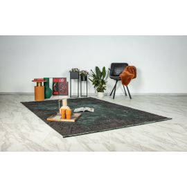 Tapis design avec franges rayé à courtes mèches Anir