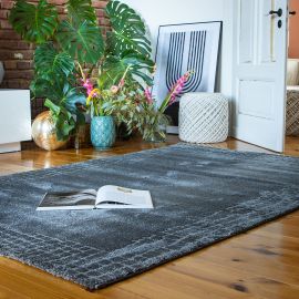 Tapis design courtes mèches rectangle Tibo