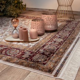 Tapis avec franges oriental rectangle luxe Heriz