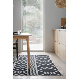 Tapis plat avec franges recyclé scandinave graphique Teo