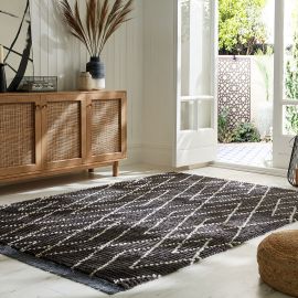 Tapis berbère avec franges courtes mèches Aisha