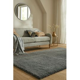 Tapis uni à longues mèches moderne doux Feather Soft