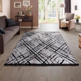 Tapis rayé courtes mèches design intérieur Nahla