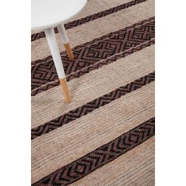 Tapis jute et laine plat moderne ethnique Solna