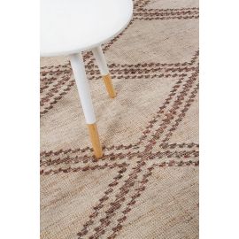 Tapis ethnique berbère plat laine et jute Karo