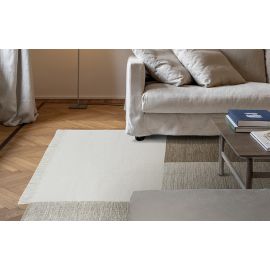 Tapis moderne naturel avec franges graphique Lyna