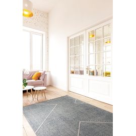 Tapis laine et viscose berbère avec franges ethnique Solenna