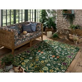 Tapis intérieur et extérieur floral design rectangle Blackthorn