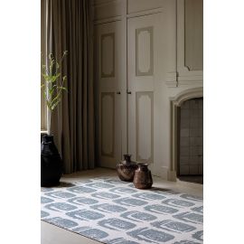 Tapis coton abstrait rectangle moderne Woodblock