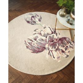 Tapis rond floral laine et viscose moderne Tranquility