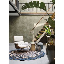 Tapis rond laine moderne tufté main courbe Masquerade