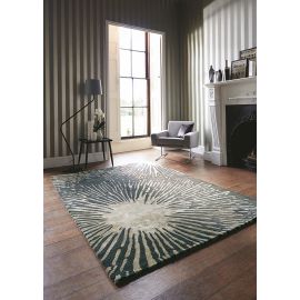 Tapis abstrait tufté main laine et viscose design Shore