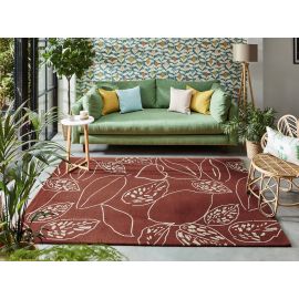 Tapis floral laine tufté main moderne Orto