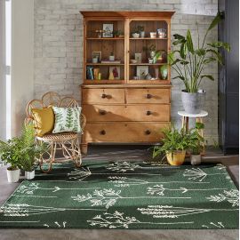 Tapis floral laine moderne tufté main Stipa