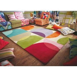 Tapis graphique laine tufté main design Kaleido