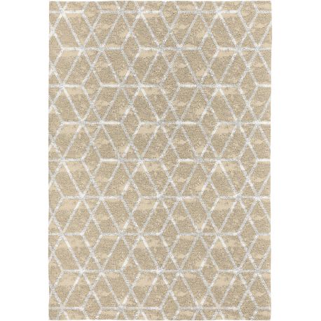 Tapis scandinave géométrique plat beige Trico