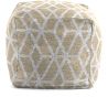 Pouf scandinave géométrique beige Trico