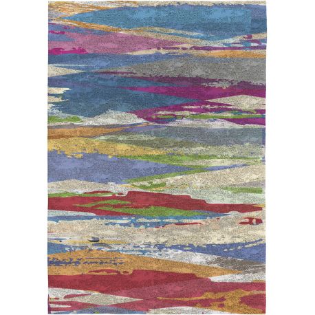 Tapis multicolore abstrait moderne plat Serra