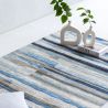 Tapis moderne bleu rayé plat Pinelia