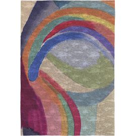Tapis abstrait multicolore moderne plat Molin