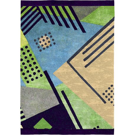 Tapis abstrait moderne multicolore plat Metropol