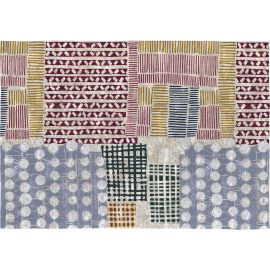 Tapis moderne multicolore abstrait plat Mawu