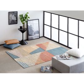 Tapis coloré design graphique rayé plat Malev