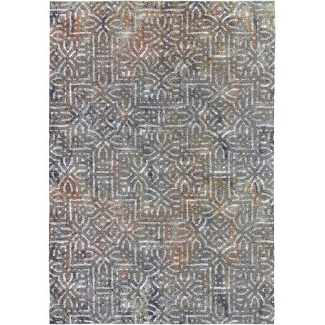 Tapis vintage coloré plat rayé Llescas