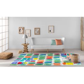 Tapis peinture abstrait plat coloré moderne Lille