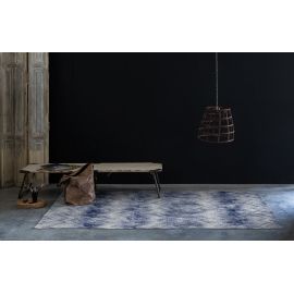 Tapis abstrait bleu moderne plat Kitae