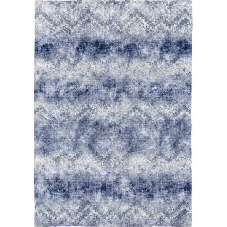 Tapis abstrait bleu moderne plat Kitae