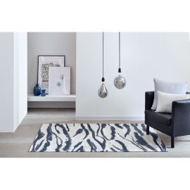 Tapis bleu peinture abstrait design plat Jibra