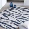 Tapis bleu peinture abstrait design plat Jibra