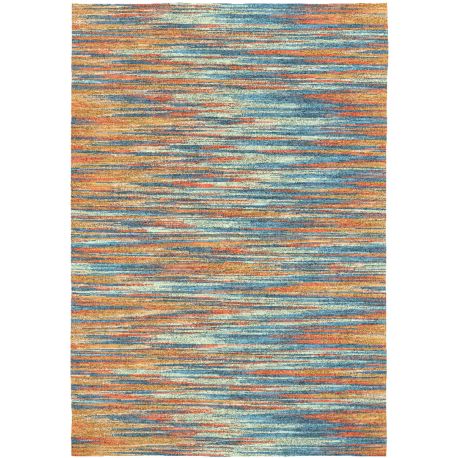 Tapis coloré plat moderne rayé Izore