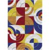 Tapis multicolore géométrique plat moderne Hendri