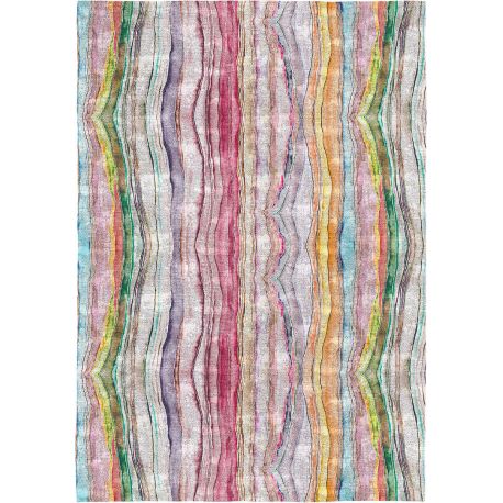 Tapis moderne plat multicolore rayé Helga