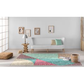 Tapis moderne graphique coloré plat Fynn