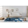 Tapis bleu abstrait design plat Fregi