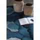 Tapis bleu abstrait design plat Fregi