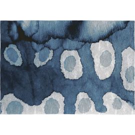Tapis bleu abstrait design plat Fregi