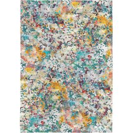 Tapis floral multicolore design plat Florette